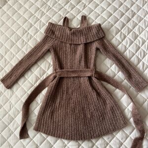 abercrombie kids dusty rose fuzzy knit sweater dress